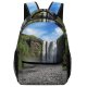 yanfind Children's Backpack Flowing Clouds Grass Landscape Waterfalls Daytime Pebbles Scenic Flow Stones Cliff Preschool Nursery Travel Bag
