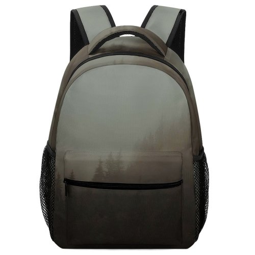yanfind Children's Backpack Fog Vatra Dornei Romania Woodland Tree Forest Grey Blurry  Cloud Mist Preschool Nursery Travel Bag