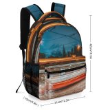 yanfind Children's Backpack  Street City Time Illuminated Lights Downtown Lapse Fast Lamps Evening Light Preschool Nursery Travel Bag