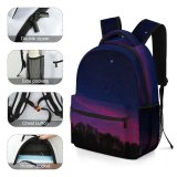 yanfind Children's Backpack Dawn Silhouette Minimal Tree Sky Night Sunset Exposure Dusk Preschool Nursery Travel Bag