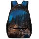 yanfind Children's Backpack Frozen Tree Winter Dark Forest Wood Landscape Evening December Travel Light Snow Preschool Nursery Travel Bag