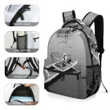 yanfind Children's Backpack Boat River Fishing Lake Preschool Nursery Travel Bag