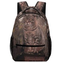 yanfind Children's Backpack Outdoors Daylight Cat Eyes Tree Face Pet Fur Whiskers Letterbox Preschool Nursery Travel Bag