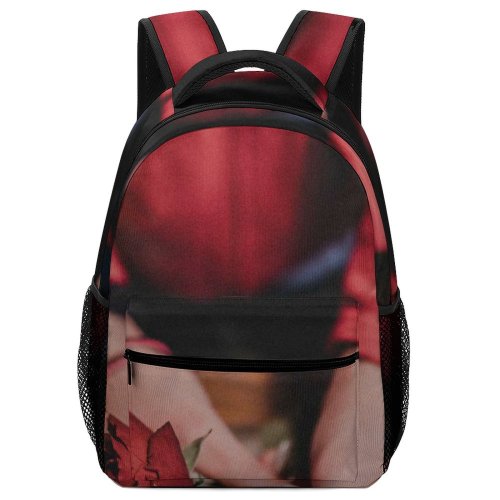 yanfind Children's Backpack Flower Plant  Rose Finger Petal Redrose  Z Handmade Girls Public Preschool Nursery Travel Bag
