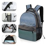 yanfind Children's Backpack Grey Outdoors  Range Slope Scenery Land Plateau Promontory  Lake Road Preschool Nursery Travel Bag