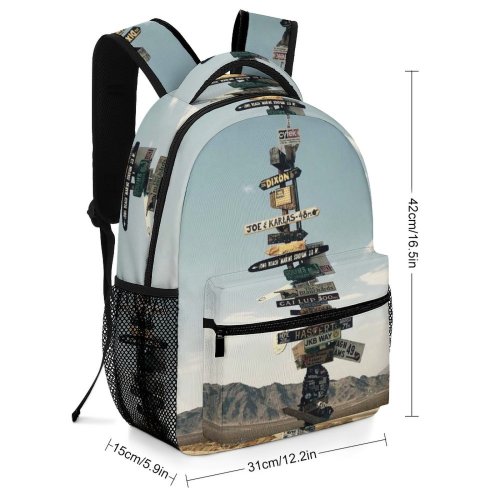 yanfind Children's Backpack Adventure Desert Landscape Daylight Sky Leisure Sand Dry Driving Explore Directions Signages Preschool Nursery Travel Bag