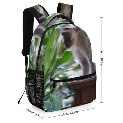 yanfind Children's Backpack  Deer Arbour Wood Koala Garden Wildlife Plant Free Lemur Monkey Preschool Nursery Travel Bag