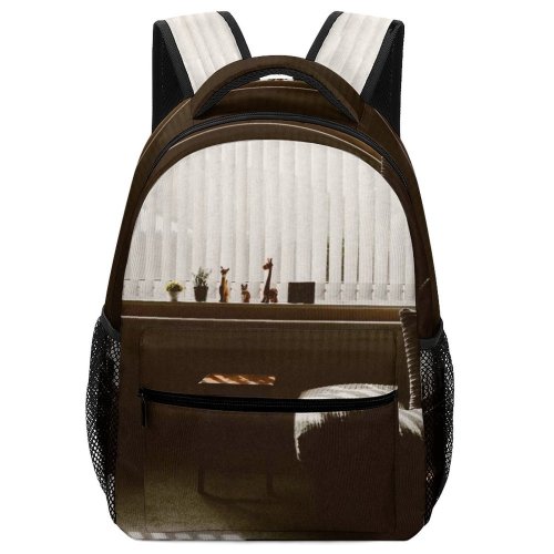 yanfind Children's Backpack Family Design Patterns Lamp Curtain Home Cozy Window Wood Shadows Table Room Preschool Nursery Travel Bag