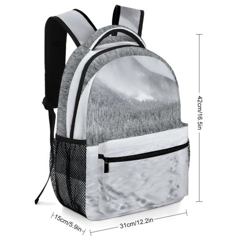 yanfind Children's Backpack Frozen Winter Rural Forest Season Scenery Clouds Nobody Freeze Landscape Daylight Mountains Preschool Nursery Travel Bag