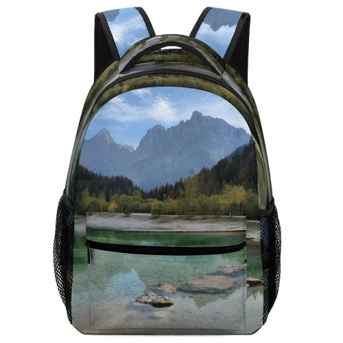 yanfind Children's Backpack Abies Lake Slovenia Tree Beautiful  Domain Wilderness Plant Fir Kranjska Preschool Nursery Travel Bag