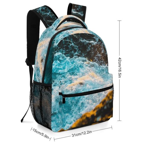 yanfind Children's Backpack Moody Golden Saipan Creek Point Islands  Ocean Rocky  Mariana Preschool Nursery Travel Bag