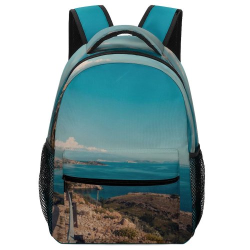 yanfind Children's Backpack  Shore Outdoors Scenic Seashore Sky Coast Coastline Road Sea Landscape Summer Preschool Nursery Travel Bag