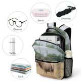 yanfind Children's Backpack Outdoors Landscape Deer Stag Buck Meadow Antlers Hayfield Grass Wild Wildlife Elk Preschool Nursery Travel Bag