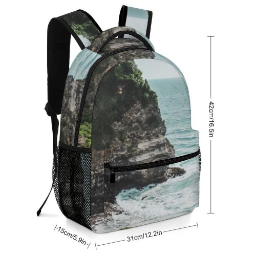 yanfind Children's Backpack Cliff Outdoors Promontory Ocean Sea Grey Shoreline Land Coast Public Domain Preschool Nursery Travel Bag