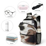 yanfind Children's Backpack  Rough Sleep Dog Cat Little Daylight Beach Sleepy Wildlife Portrait Fur Preschool Nursery Travel Bag
