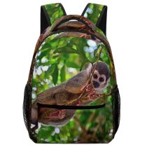 yanfind Children's Backpack Ecuador Monkey Coca Leaf Leaves Forest Woodland Tree Branch  Jungle Portrait Preschool Nursery Travel Bag