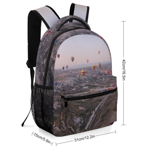 yanfind Children's Backpack Balloon Header Desktop  Sunset Landscape Daylight Travel Hill  Colorful Transportation Preschool Nursery Travel Bag