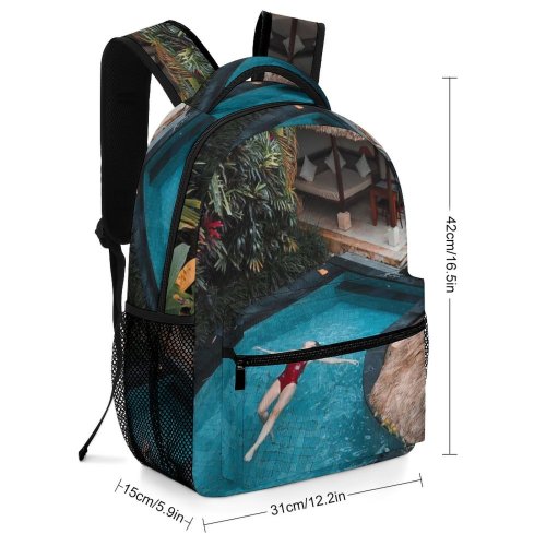 yanfind Children's Backpack Bali Park Hut Swim Vacation Palm Poolside Bikini Daylight Travel Dug Leisure Preschool Nursery Travel Bag