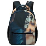yanfind Children's Backpack  Focus Street City Face Halloween Daytime Horror Disguise Expression Facial Wear Preschool Nursery Travel Bag