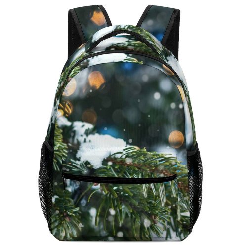 yanfind Children's Backpack Festive Tree Happy Park Golden Winter Beautiful Design Decor Shining Shiny Preschool Nursery Travel Bag