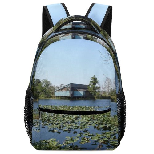 yanfind Children's Backpack Everglades River Preserve Park still Grass Pond Tranquility Rural Lake Plants Preschool Nursery Travel Bag