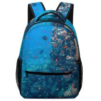 yanfind Children's Backpack Amazing Beautiful Saltwater Corals Fishes   Underwater Depth Aquatic Adventure Marine Preschool Nursery Travel Bag