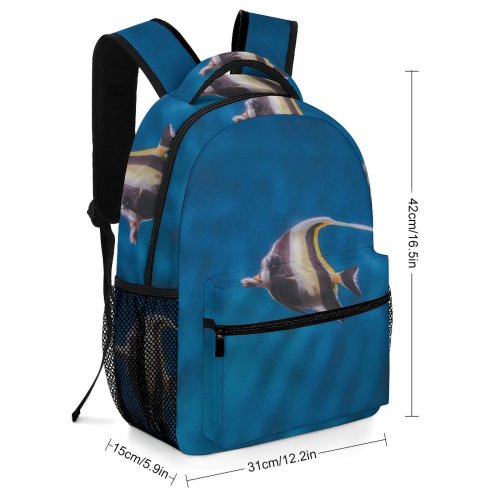 yanfind Children's Backpack  Focus  Underwater Depth Freshwater Aquatic Marine Aquarium Field Wildlife Fish Preschool Nursery Travel Bag