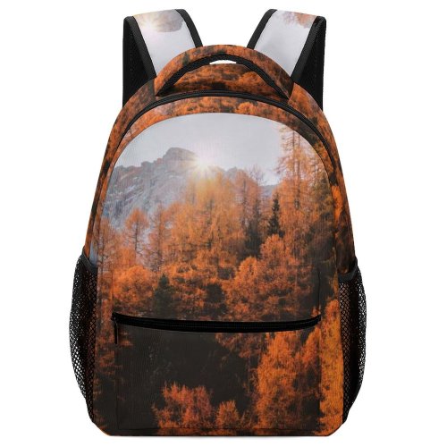 yanfind Children's Backpack Forest Season Scenery Autumn Iphone Samsung Lockscreen Scenic Woods Fall Above Aerial Preschool Nursery Travel Bag