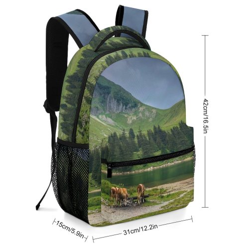 yanfind Children's Backpack Cow Cattle Outdoors Grassland Field  Range Countryside Gantrischseeli Rüschegg Schweiz Rural Preschool Nursery Travel Bag
