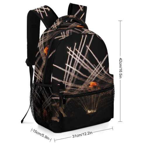 yanfind Children's Backpack Fireworks Fire Display Night Light Explosion Fountain Darkness Event Fte Midnight Diwali Preschool Nursery Travel Bag
