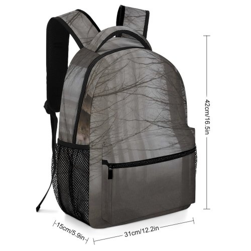 yanfind Children's Backpack Flora Tree Wood  Gloomy Plant Scarry Free Stock Outdoors Forest Preschool Nursery Travel Bag