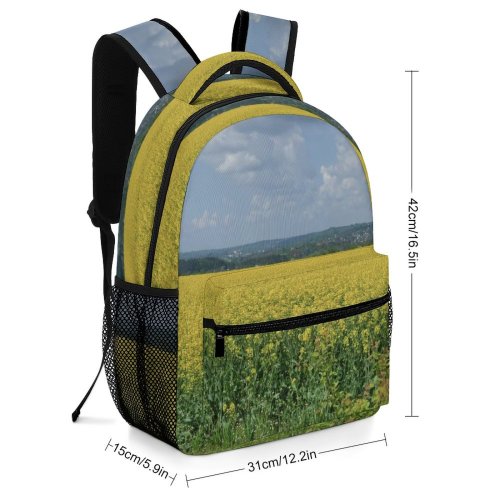 yanfind Children's Backpack Field Grassland Outdoors Countryside Farm Meadow Rural Poland Cloud Sky Bed Cultivation Preschool Nursery Travel Bag