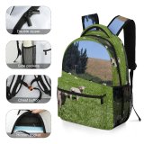 yanfind Children's Backpack Field Grassland Outdoors Countryside Farm Rural Meadow Pasture Ranch Grazing Sheep Zealand Preschool Nursery Travel Bag