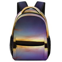 yanfind Children's Backpack Dark Desktop Sunset Sunrise Lake Reflection Dawn Sky Silhouette Dusk Mac Preschool Nursery Travel Bag