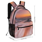 yanfind Children's Backpack  Shore Beach Sunset  Silhouette Colorful Sandy Scene Aqua Exposure Wavy Preschool Nursery Travel Bag