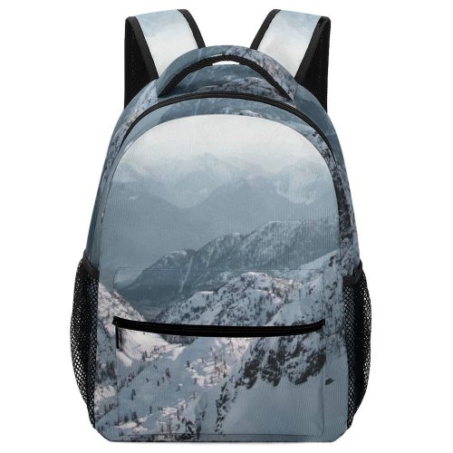 yanfind Children's Backpack Frozen Winter Fog Adventure Landscape Daylight December Hike Snow Climb Snowy Foggy Preschool Nursery Travel Bag