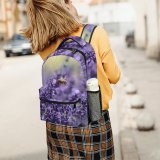 yanfind Children's Backpack Flora Insects Lavandula Bees Plant Field Bloom Flowers Lavender Preschool Nursery Travel Bag