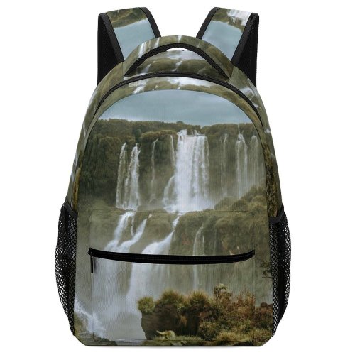 yanfind Children's Backpack Beautiful Flowing Forest Grass Landscape Waterfalls Daylight Travel Rainforest Rapids Falls Mist Preschool Nursery Travel Bag