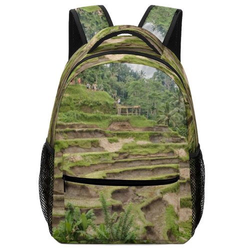 yanfind Children's Backpack Field Grassland Outdoors Countryside Paddy Bali Plant Vegetation Rice Paradise Adventure Fields Preschool Nursery Travel Bag