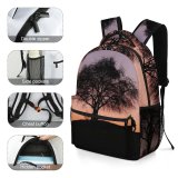 yanfind Children's Backpack Horizon Oak Plant Pictures Grassland Outdoors Grey Tree Sunset Free Krakow Preschool Nursery Travel Bag