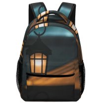 yanfind Children's Backpack  Focus Evening Street Dark Field Light Illuminated Lamp Depth Preschool Nursery Travel Bag