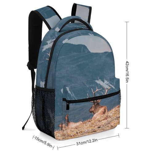 yanfind Children's Backpack  Deer Tundra Winter Outdoors Reindeer Moose Fall Wood Wildlife Barbaric Snow Preschool Nursery Travel Bag