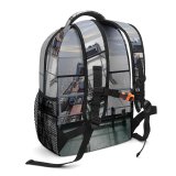 yanfind Children's Backpack Bay Clouds Transport Pier Travel Cargo Sail Charge Boat Transportation Container Outdoors Preschool Nursery Travel Bag