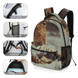 yanfind Children's Backpack Leopard Big Cat Safari Wild  Wildlife _ Preschool Nursery Travel Bag