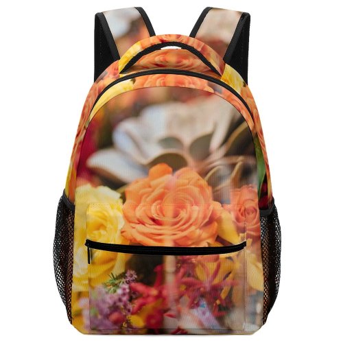 yanfind Children's Backpack Flower  Flora Plant Rose Arrangement Bouquet Ornament Jar Potted Pottery Vase Preschool Nursery Travel Bag