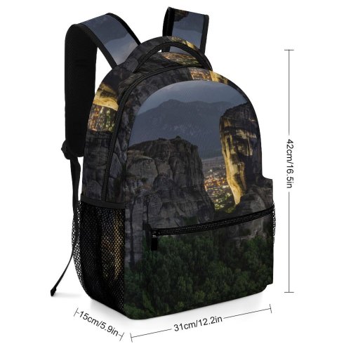 yanfind Children's Backpack Cliff Outdoors Rock Greece Observation Deck Kalabaka Valley Meteora Geological Formation Light Preschool Nursery Travel Bag