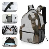 yanfind Children's Backpack Outdoors Snowing Daylight Deers Fur Wild Wildlife Snow Preschool Nursery Travel Bag