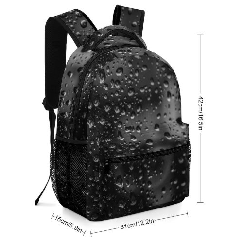 yanfind Children's Backpack Dew Dark Waterdrops Drop Moisture Macro Droplets Glass Raindrops Phone Preschool Nursery Travel Bag