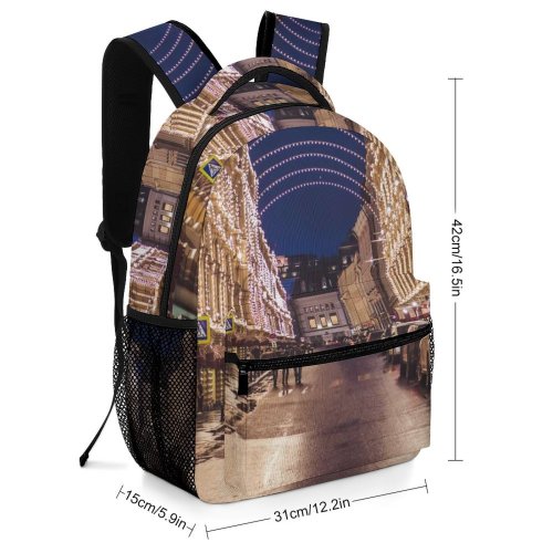 yanfind Children's Backpack Art Travel Pavement Tourism Stock Market Outdoors Light Vacation Preschool Nursery Travel Bag