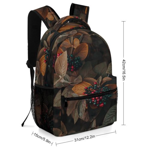 yanfind Children's Backpack Autumn Plants Fruit Berries Beautiful Garden Outdoors Leaves Preschool Nursery Travel Bag